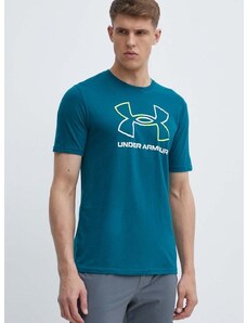 Under Armour t-shirt zöld, férfi, mintás