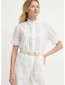 Polo Ralph Lauren pamut ing női, állógalléros, fehér, regular, 211935147
