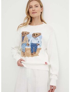 Polo Ralph Lauren pamut pulóver könnyű, fehér, 211935308