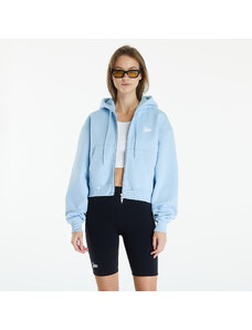 Női kapucnis pulóver Patta Femme Basic Crop Zip Up Hooded Sweater Blue Bell