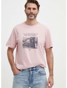 Pepe Jeans pamut póló COOPER rózsaszín, férfi, nyomott mintás, PM509379