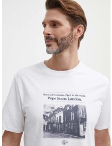 Pepe Jeans pamut póló COOPER fehér, férfi, nyomott mintás, PM509379