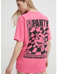 Vertere Berlin pamut póló rózsaszín, nyomott mintás, VER T220
