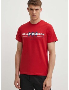 Helly Hansen pamut póló piros, mintás