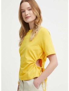 Sisley t-shirt női, sárga