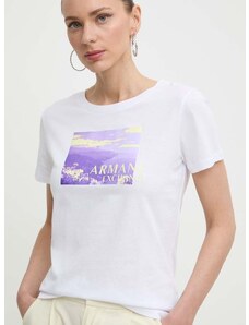 Armani Exchange pamut póló női, fehér, 3DYT55 YJ3RZ