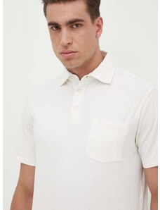 Polo Ralph Lauren póló vászonkeverékből fehér, sima