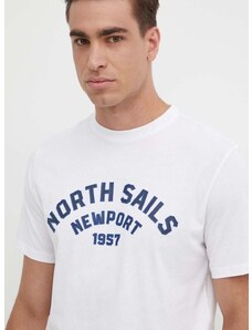 North Sails pamut póló fehér, férfi, nyomott mintás, 692988