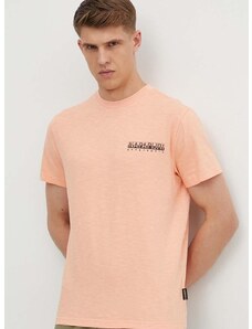 Napapijri pamut póló S-Martre rózsaszín, férfi, nyomott mintás, NP0A4HQBP1I1