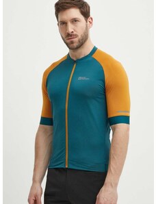 Jack Wolfskin kerékpáros póló Gravex zöld, mintás