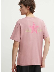 Converse pamut póló rózsaszín, nyomott mintás, 10025187-A02