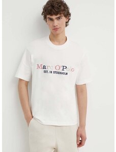 Marc O'Polo pamut póló fehér, férfi, nyomott mintás, 424208351304