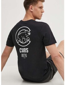 Nike pamut póló Chicago Cubs fekete, férfi, nyomott mintás