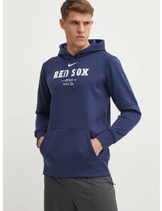Nike felső Boston Red Sox sötétkék, férfi, nyomott mintás, kapucnis