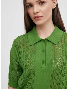United Colors of Benetton pamut pulóver könnyű, zöld