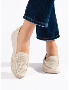 Shelvt Women's beige loafers