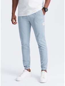 Ombre Clothing Trendi halvány kék kötött melegítő nadrág V5 PASK-0211
