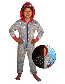 Pókember gyerek hosszú pizsama, sötétben világító 110/116cm