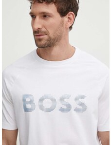 Boss Green t-shirt fehér, férfi, nyomott mintás, 50512999