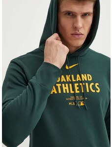 Nike felső Oakland Athletics zöld, férfi, nyomott mintás, kapucnis