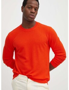 United Colors of Benetton pamut pulóver könnyű, narancssárga