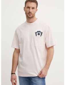 Karl Lagerfeld pamut póló Dour Darcel X Karl rózsaszín, férfi, nyomott mintás, 542270.755099