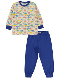 Civil Dínós bézs-kék kisfiú pizsama (Méret 104-110)