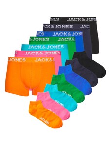 JACK & JONES Boxeralsók 'COLE' kék / tengerészkék / azúr / zöld / sötét narancssárga / pitaja / fekete