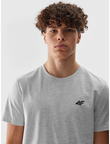 Men's Plain T-Shirt Regular 4F - Grey