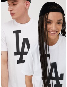 47 brand pamut póló Mlb Los Angeles Dodgers fehér, nyomott mintás, BB012TEMIME557555WW