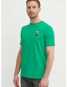 Karl Lagerfeld t-shirt zöld, férfi, nyomott mintás, 542221.755027