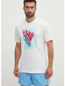adidas pamut póló fehér, férfi, nyomott mintás, IR5826