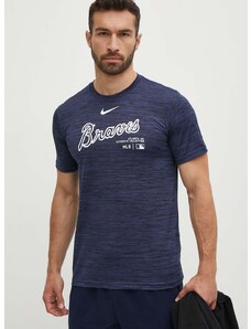 Nike t-shirt Atlanta Braves sötétkék, férfi, nyomott mintás