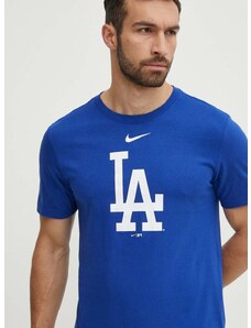 Nike pamut póló Los Angeles Dodgers férfi, nyomott mintás