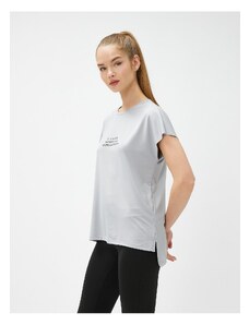 Koton Slogan Printed Sports T-Shirt with Short Sleeves