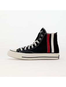 Converse Chuck 70 Archival Stripes Black/ Red/ Vintage White, magas szárú sneakerek