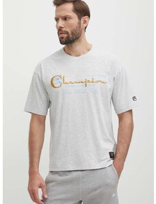 Champion pamut póló szürke, férfi, nyomott mintás, 219998