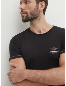 Aeronautica Militare t-shirt fekete, férfi, nyomott mintás, AM1UTI003