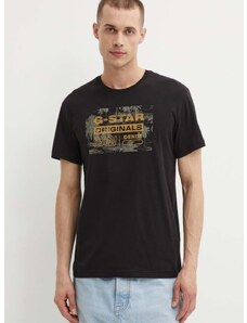 G-Star Raw pamut póló fekete, férfi, nyomott mintás, D24682-C506