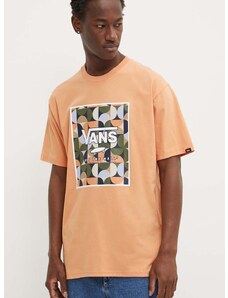 Vans pamut póló narancssárga, férfi, nyomott mintás