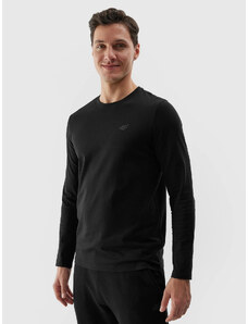 Men's Plain Long Sleeve T-Shirt 4F - Black