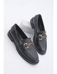 Marjin Women's Loafer Buckle Casual Shoes Larista Black
