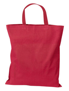 M-Collection színes, rövid fülű oeko-tex pamut vászontáska,140g, Piros