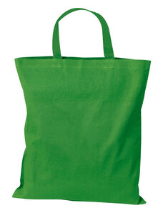 M-Collection színes, rövid fülű oeko-tex pamut vászontáska,140g, Zöld