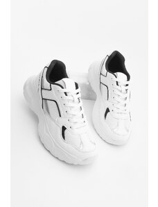 Marjin Women's Sneaker High Sole Sports Shoes Elfesa White