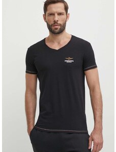 Aeronautica Militare t-shirt fekete, férfi, sima, AM1UTI004