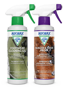 Nikwax 2 db-os készlet Twin Nubuck & Suede Spray / Lábbeli tisztító gél spray 300ml