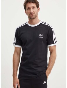 adidas Originals pamut póló fekete, mintás, IA4845