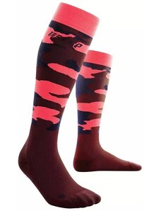 Women's compression knee-high socks CEP Camocloud Pink/Peacot