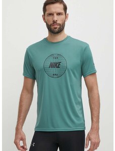 Nike edzős póló Lead Line zöld, nyomott mintás